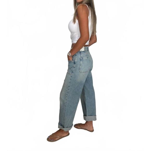 NEW FREE PEOPLE palmer cuffed jeans in la la land - Picture 5 of 10